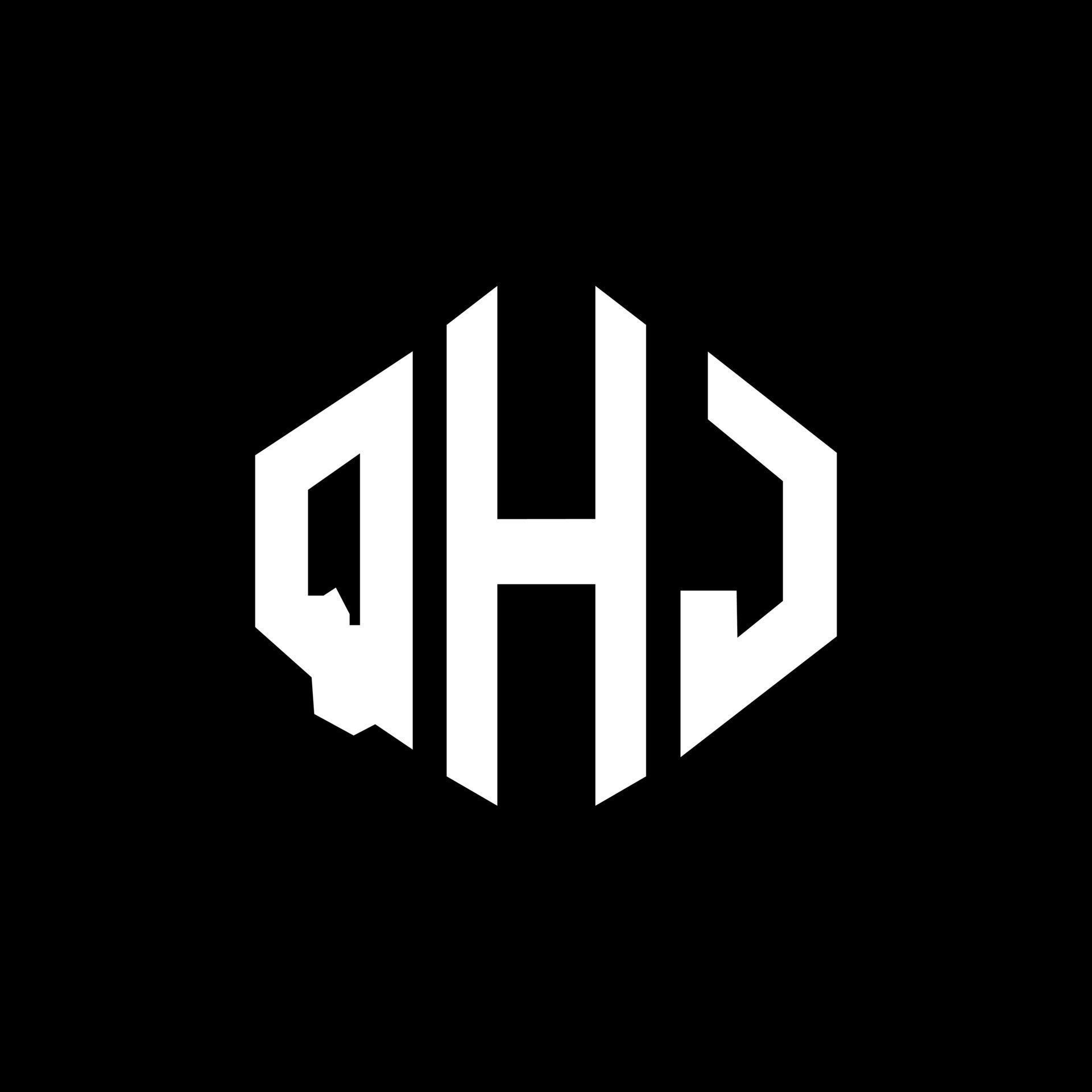 QHJ letter logo design with polygon shape. QHJ polygon and cube shape ...