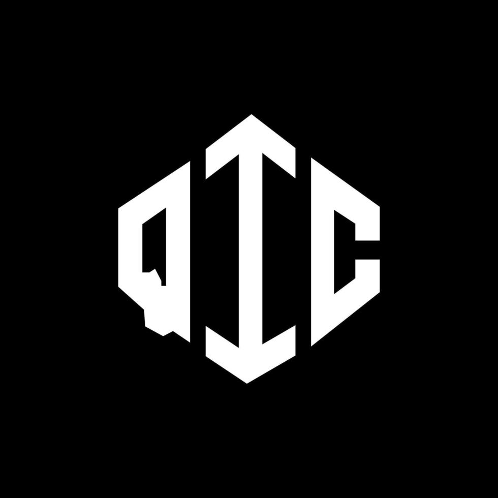 QIC letter logo design with polygon shape. QIC polygon and cube shape logo design. QIC hexagon vector logo template white and black colors. QIC monogram, business and real estate logo.
