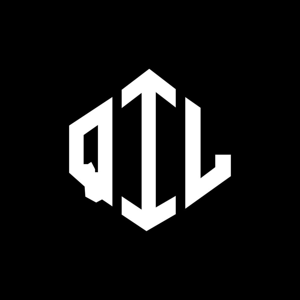QIL letter logo design with polygon shape. QIL polygon and cube shape logo design. QIL hexagon vector logo template white and black colors. QIL monogram, business and real estate logo.