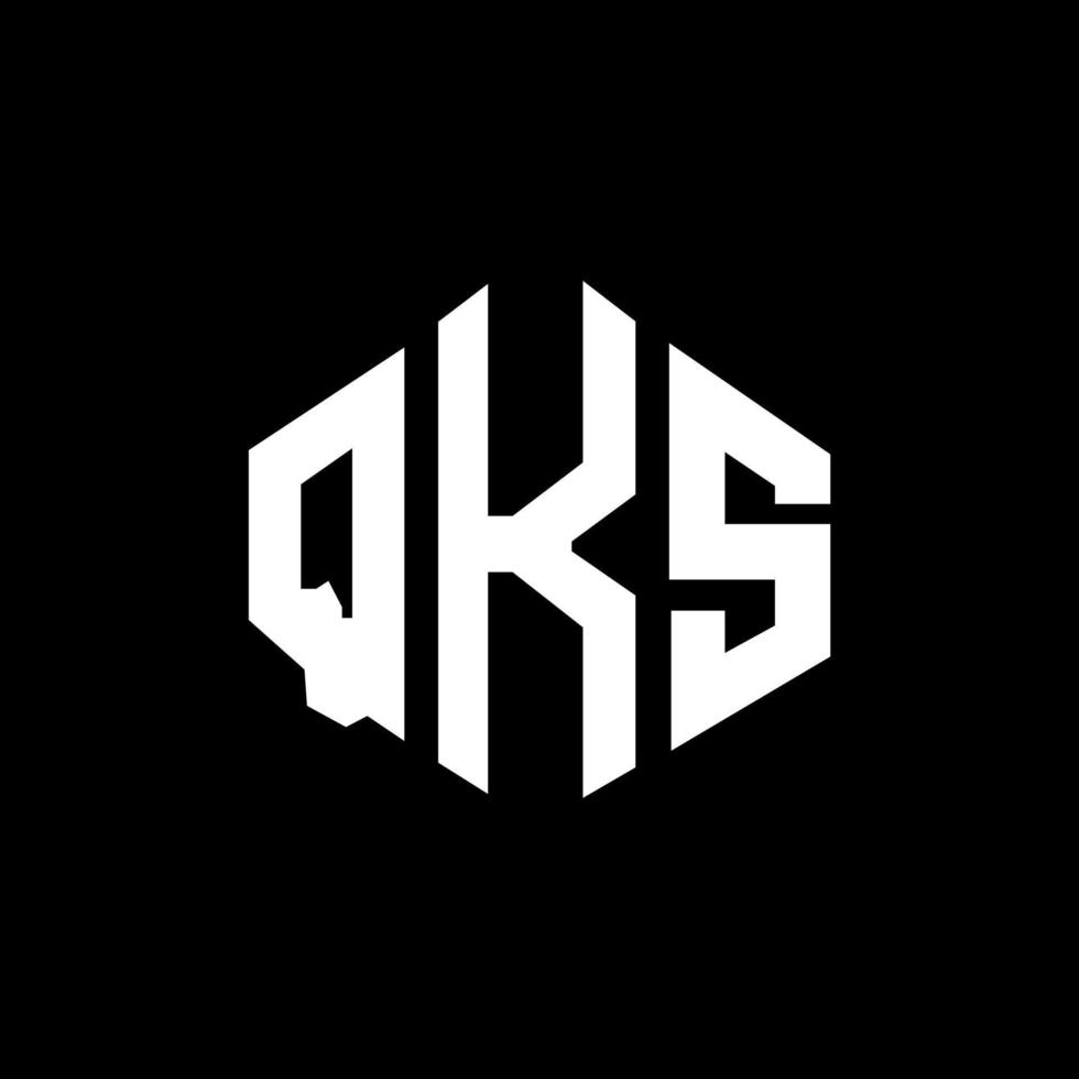 QKS letter logo design with polygon shape. QKS polygon and cube shape logo design. QKS hexagon vector logo template white and black colors. QKS monogram, business and real estate logo.