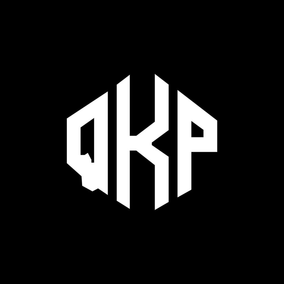 QKP letter logo design with polygon shape. QKP polygon and cube shape logo design. QKP hexagon vector logo template white and black colors. QKP monogram, business and real estate logo.