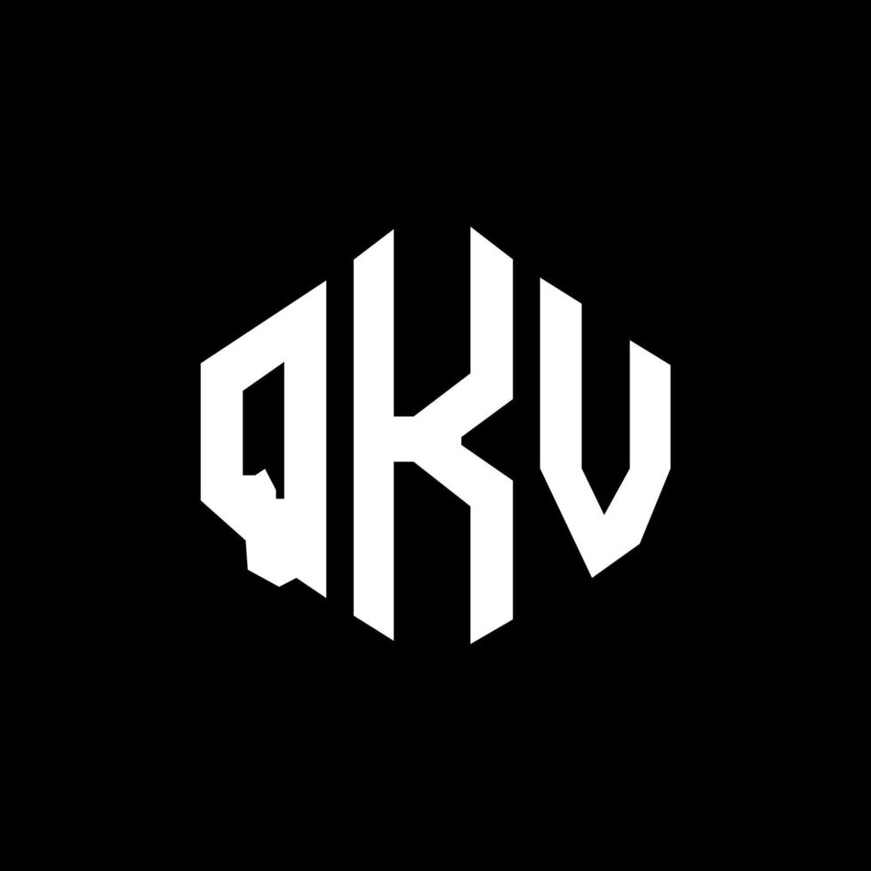 QKV letter logo design with polygon shape. QKV polygon and cube shape logo design. QKV hexagon vector logo template white and black colors. QKV monogram, business and real estate logo.