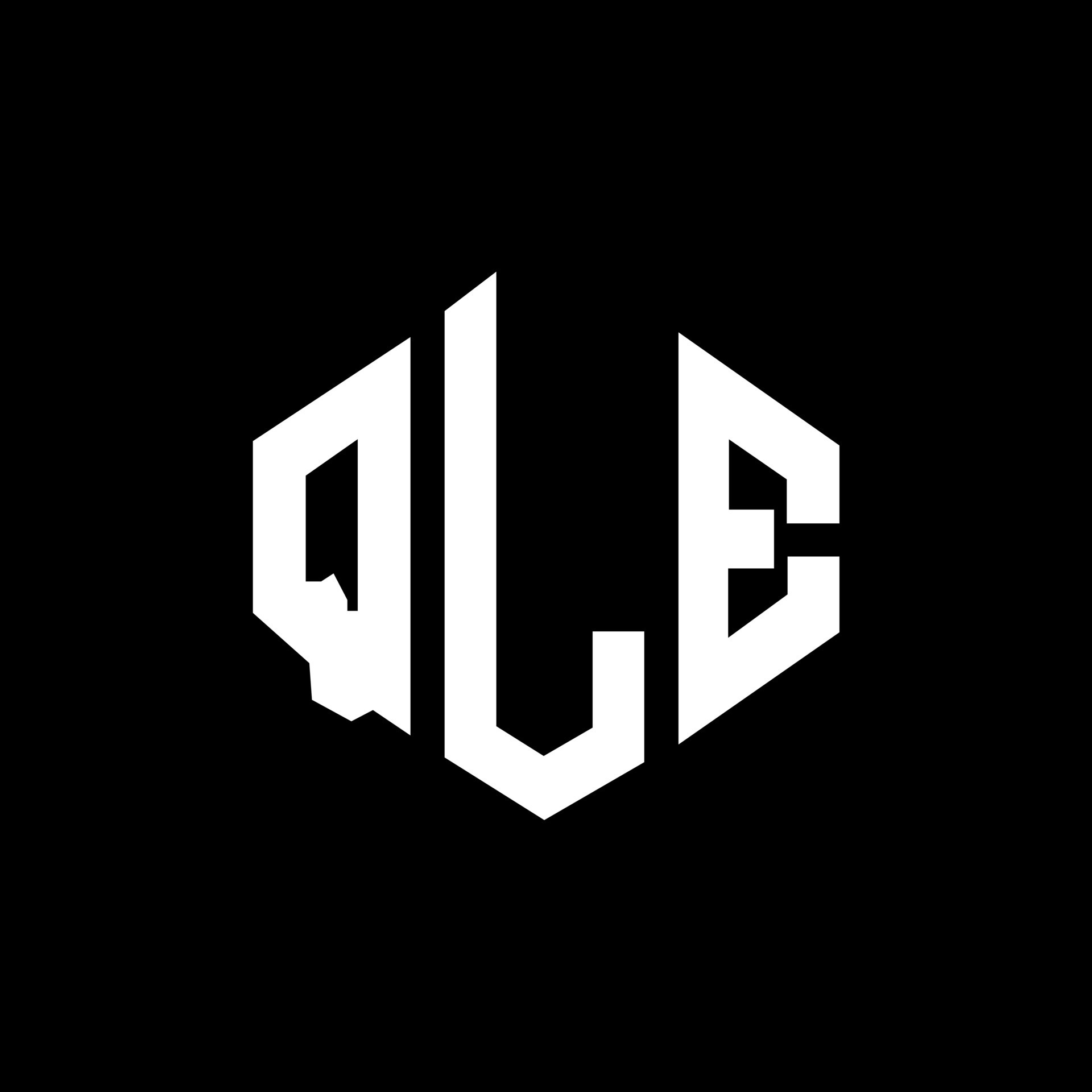 diseño de logotipo de letra qle con forma de polígono. qle diseño de