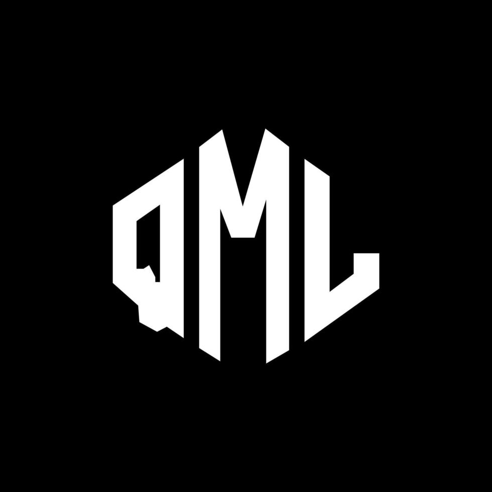 diseño de logotipo de letra qml con forma de polígono. diseño de logotipo en forma de cubo y polígono qml. plantilla de logotipo vectorial hexagonal qml colores blanco y negro. Monograma qml, logotipo empresarial y inmobiliario. vector