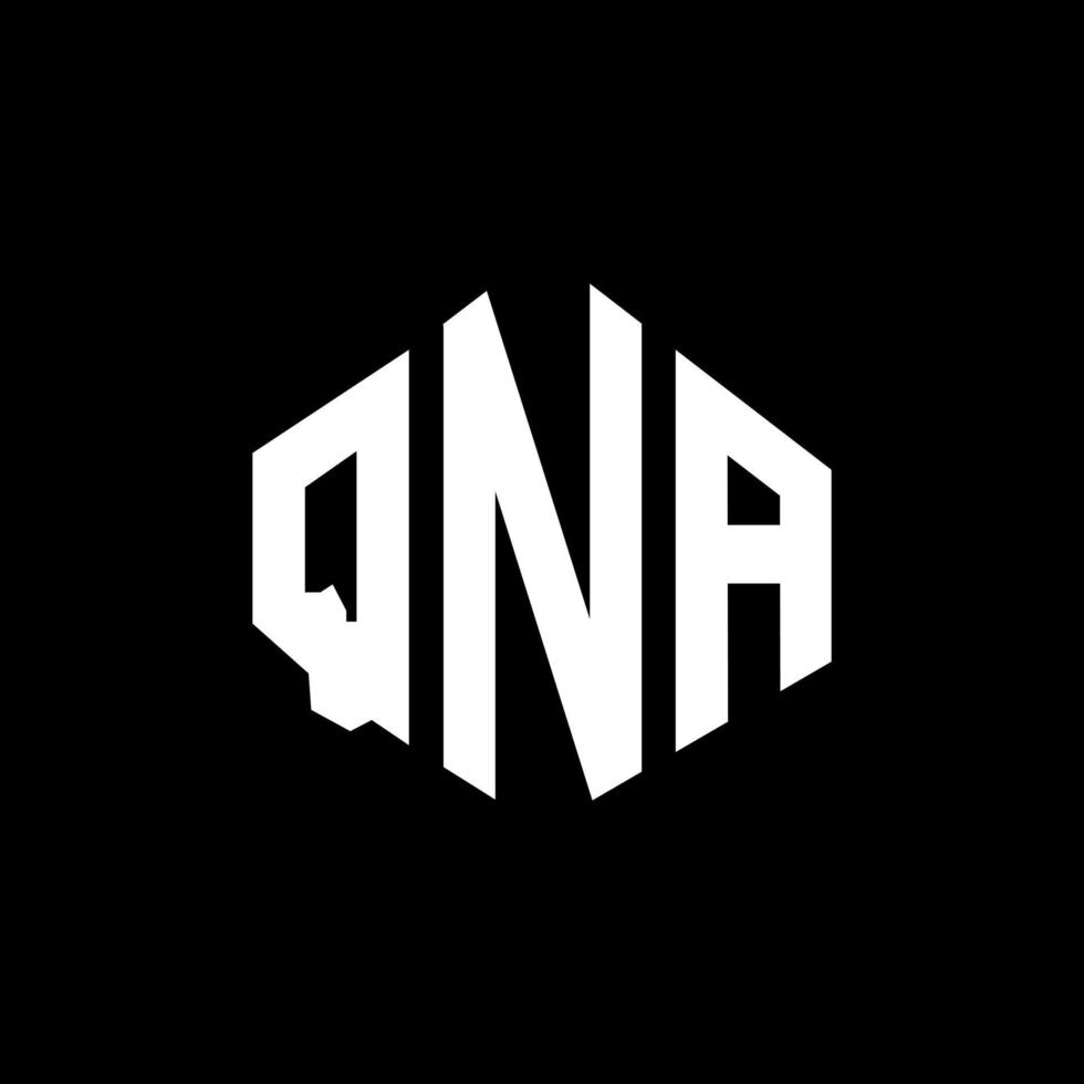 diseño de logotipo de letra qna con forma de polígono. qna polígono y diseño de logotipo en forma de cubo. qna hexágono vector logo plantilla colores blanco y negro. monograma qna, logotipo comercial e inmobiliario.