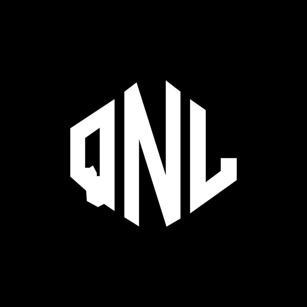 QNL letter logo design with polygon shape. QNL polygon and cube shape logo design. QNL hexagon vector logo template white and black colors. QNL monogram, business and real estate logo.