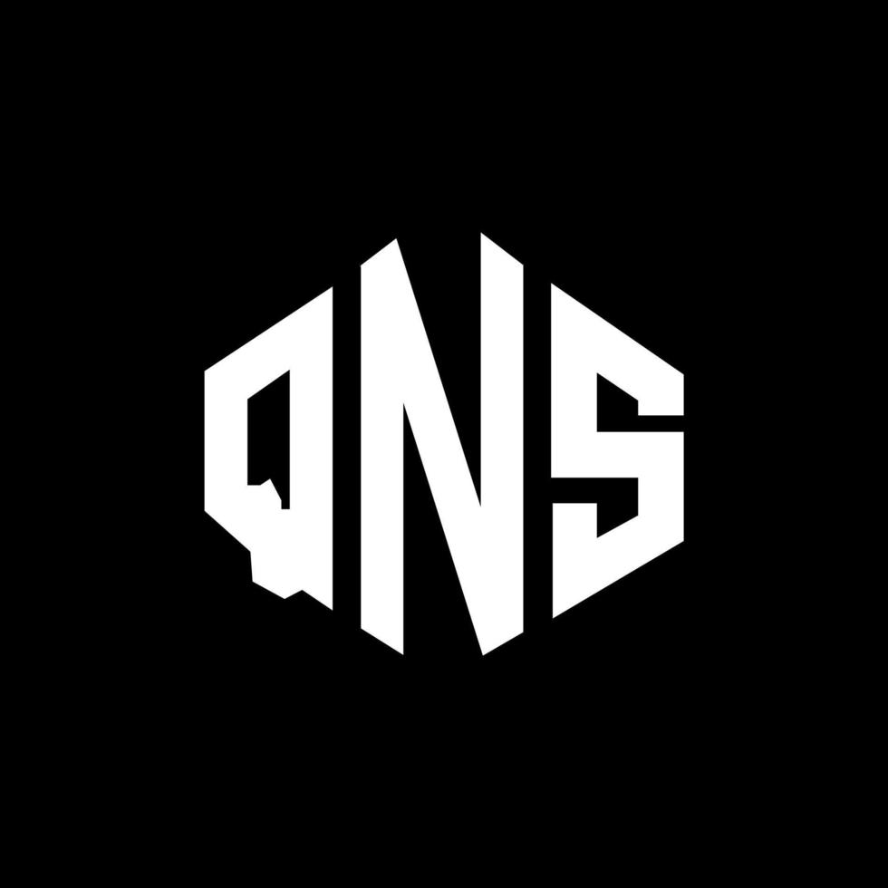 QNS letter logo design with polygon shape. QNS polygon and cube shape logo design. QNS hexagon vector logo template white and black colors. QNS monogram, business and real estate logo.