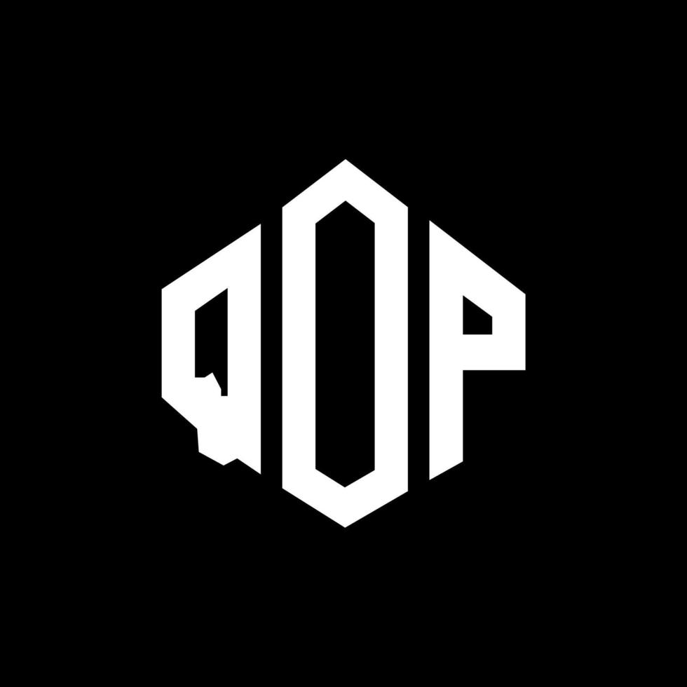 QOP letter logo design with polygon shape. QOP polygon and cube shape logo design. QOP hexagon vector logo template white and black colors. QOP monogram, business and real estate logo.