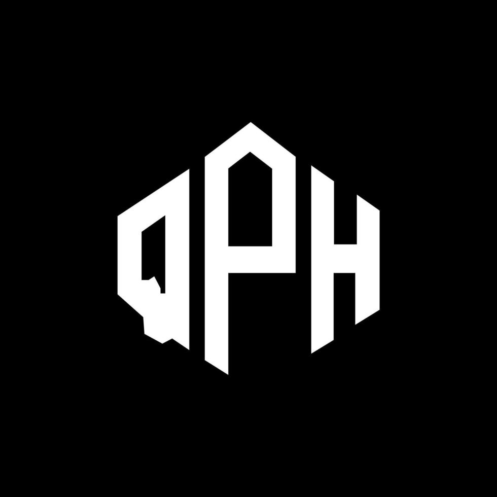 QPH letter logo design with polygon shape. QPH polygon and cube shape logo design. QPH hexagon vector logo template white and black colors. QPH monogram, business and real estate logo.
