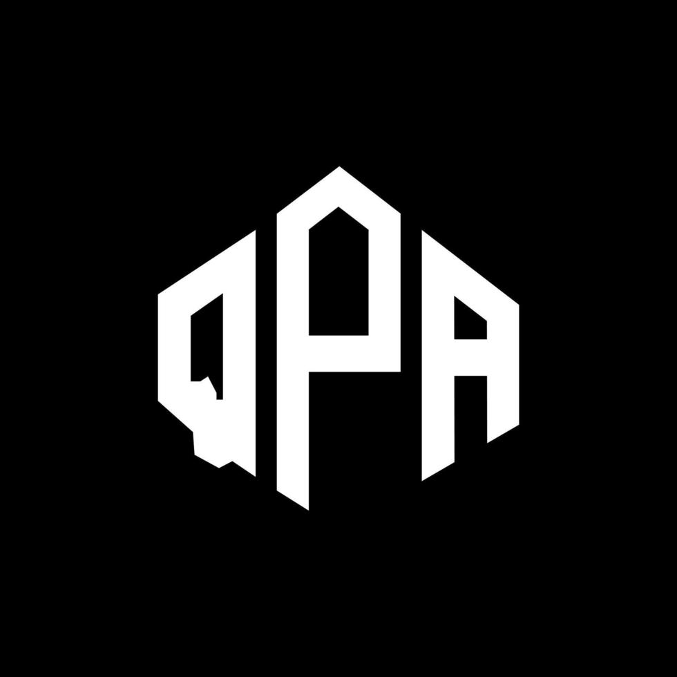 QPA letter logo design with polygon shape. QPA polygon and cube shape logo design. QPA hexagon vector logo template white and black colors. QPA monogram, business and real estate logo.