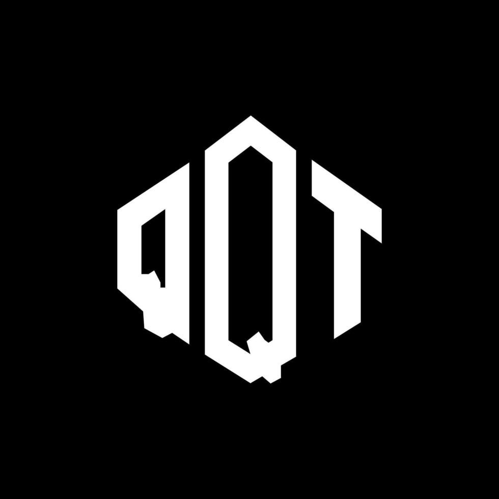 QQT letter logo design with polygon shape. QQT polygon and cube shape logo design. QQT hexagon vector logo template white and black colors. QQT monogram, business and real estate logo.