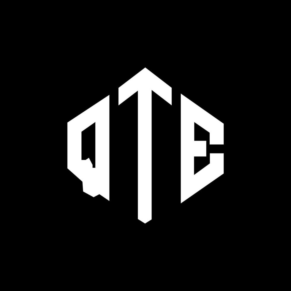 QTE letter logo design with polygon shape. QTE polygon and cube shape ...