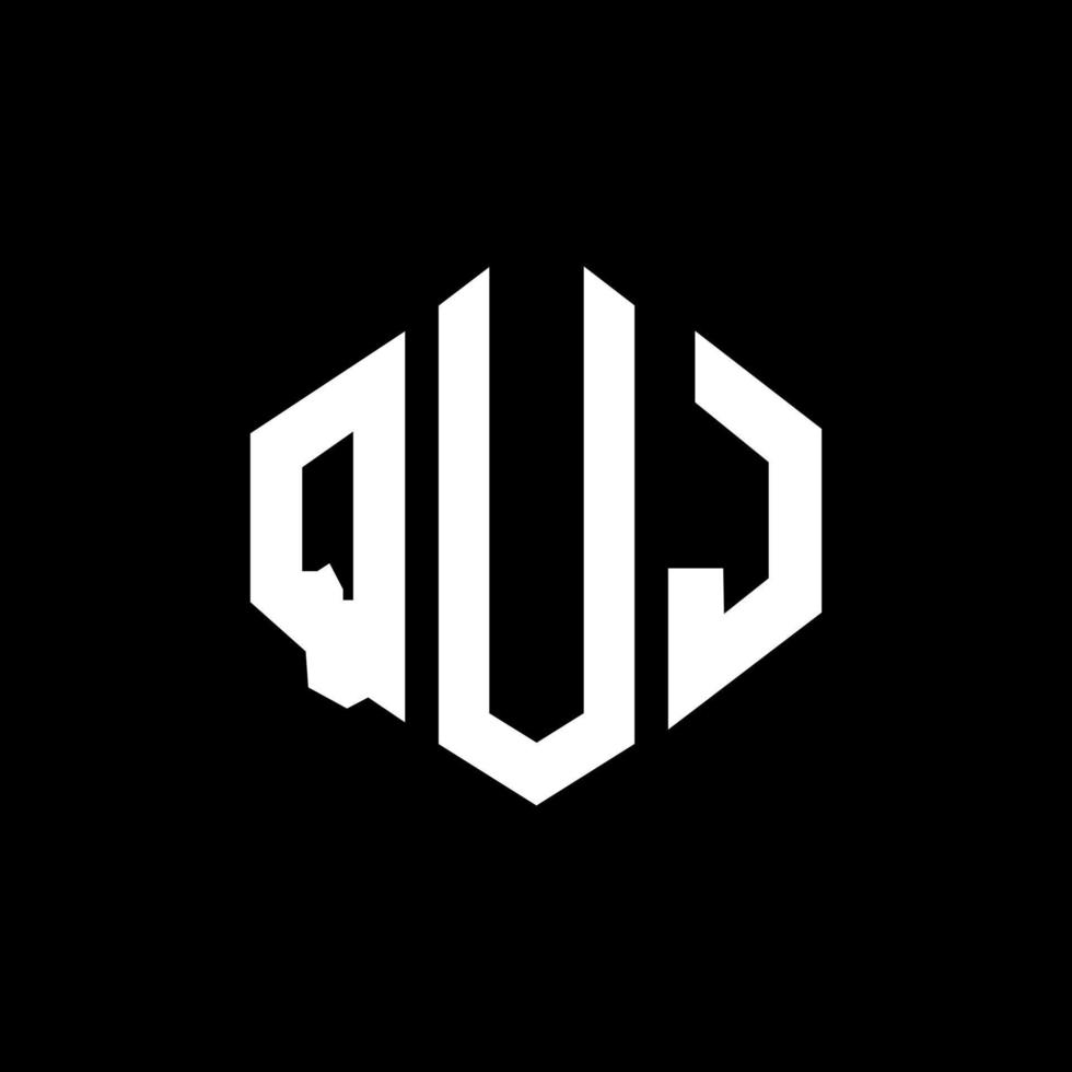diseño de logotipo de letra quj con forma de polígono. diseño de logotipo de forma de cubo y polígono quj. quj hexágono vector logo plantilla colores blanco y negro. monograma quj, logotipo empresarial y inmobiliario.