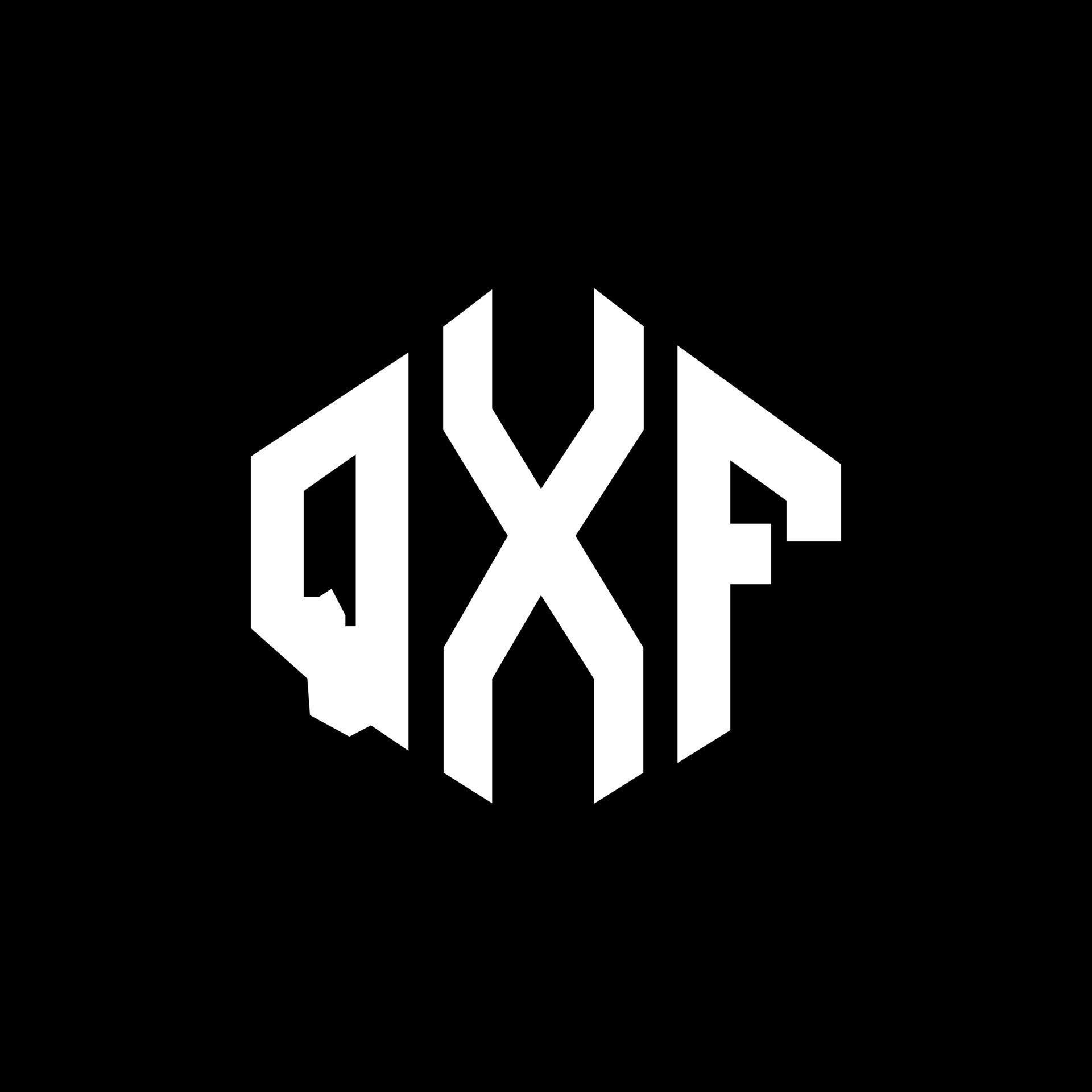 QXF letter logo design with polygon shape. QXF polygon and cube shape ...