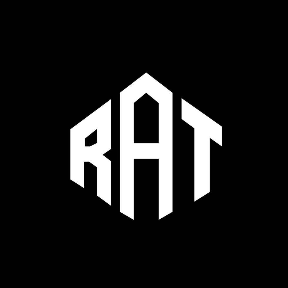 diseño de logotipo de letra de rata con forma de polígono. diseño de logotipo de forma de cubo y polígono de rata. rata hexágono vector logo plantilla colores blanco y negro. monograma de rata, logo comercial e inmobiliario.