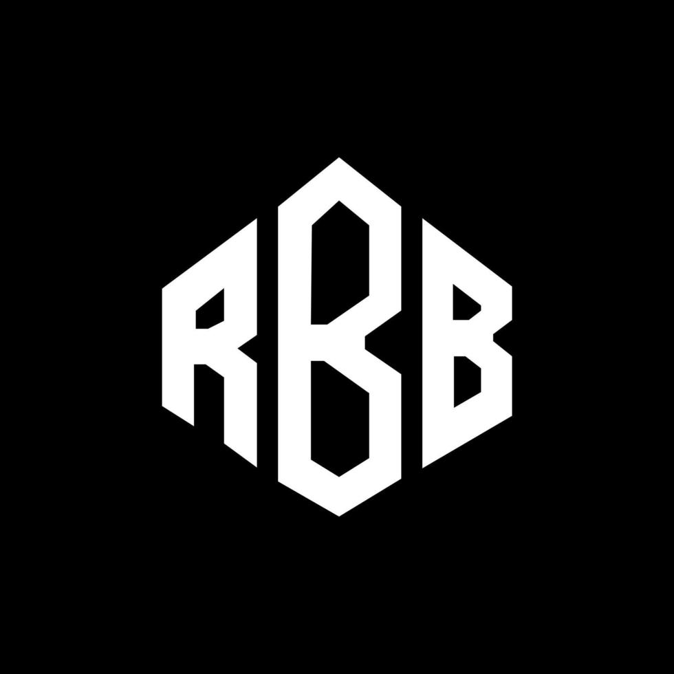 RBB letter logo design with polygon shape. RBB polygon and cube shape logo design. RBB hexagon vector logo template white and black colors. RBB monogram, business and real estate logo.