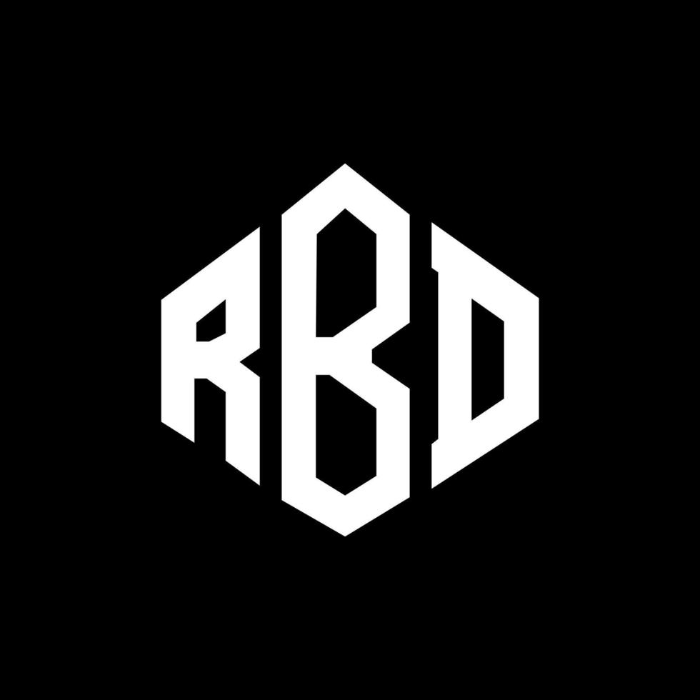 RBD letter logo design with polygon shape. RBD polygon and cube shape logo design. RBD hexagon vector logo template white and black colors. RBD monogram, business and real estate logo.