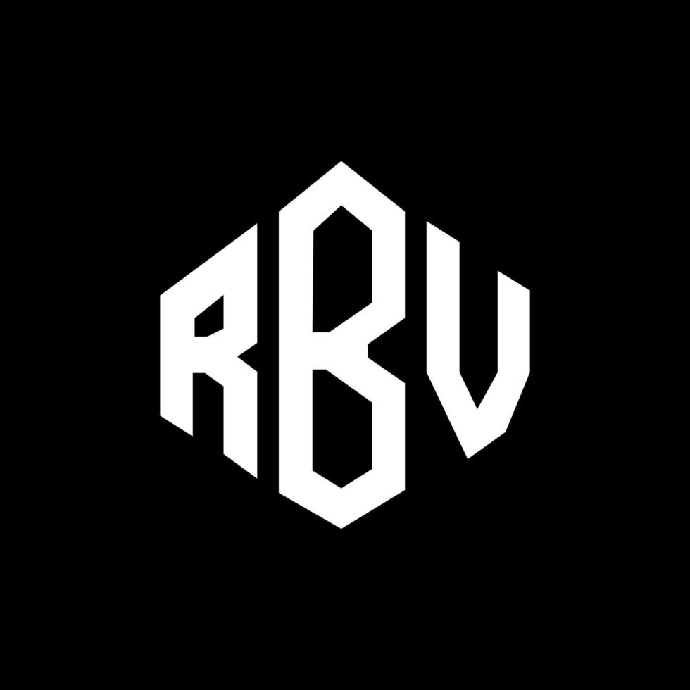 diseño de logotipo de letra rbv con forma de polígono. diseño de logotipo de forma de cubo y polígono rbv. rbv hexágono vector logo plantilla colores blanco y negro. monograma rbv, logotipo empresarial y inmobiliario.