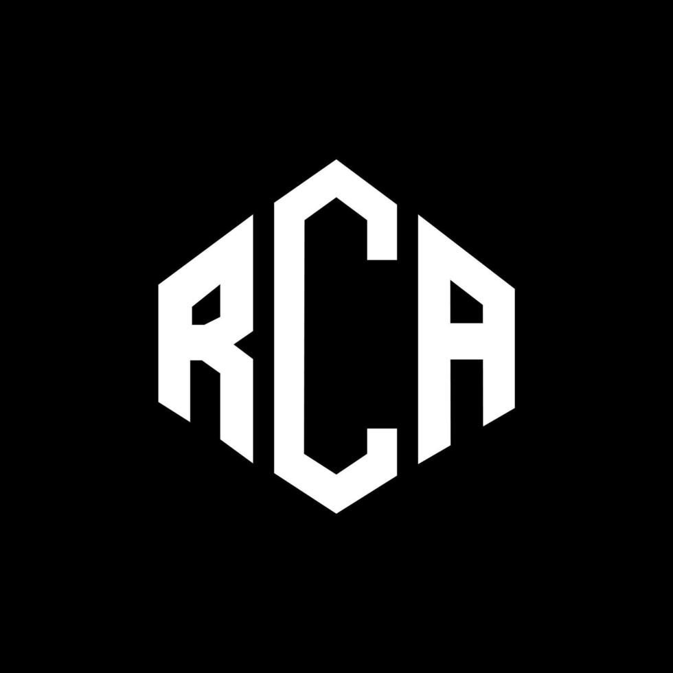 RCA letter logo design with polygon shape. RCA polygon and cube shape logo design. RCA hexagon vector logo template white and black colors. RCA monogram, business and real estate logo.