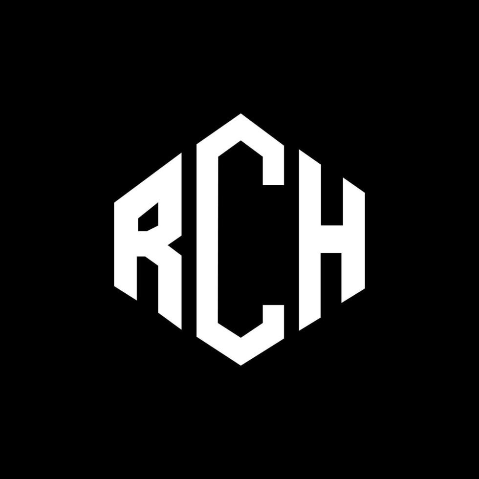 diseño de logotipo de letra rch con forma de polígono. diseño de logotipo en forma de cubo y polígono rch. rch hexágono vector logo plantilla colores blanco y negro. monograma rch, logotipo empresarial y inmobiliario.