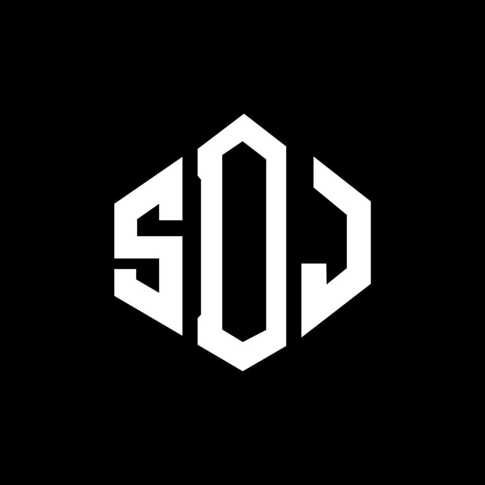 SDJ letter logo design with polygon shape. SDJ polygon and cube shape logo design. SDJ hexagon vector logo template white and black colors. SDJ monogram, business and real estate logo.