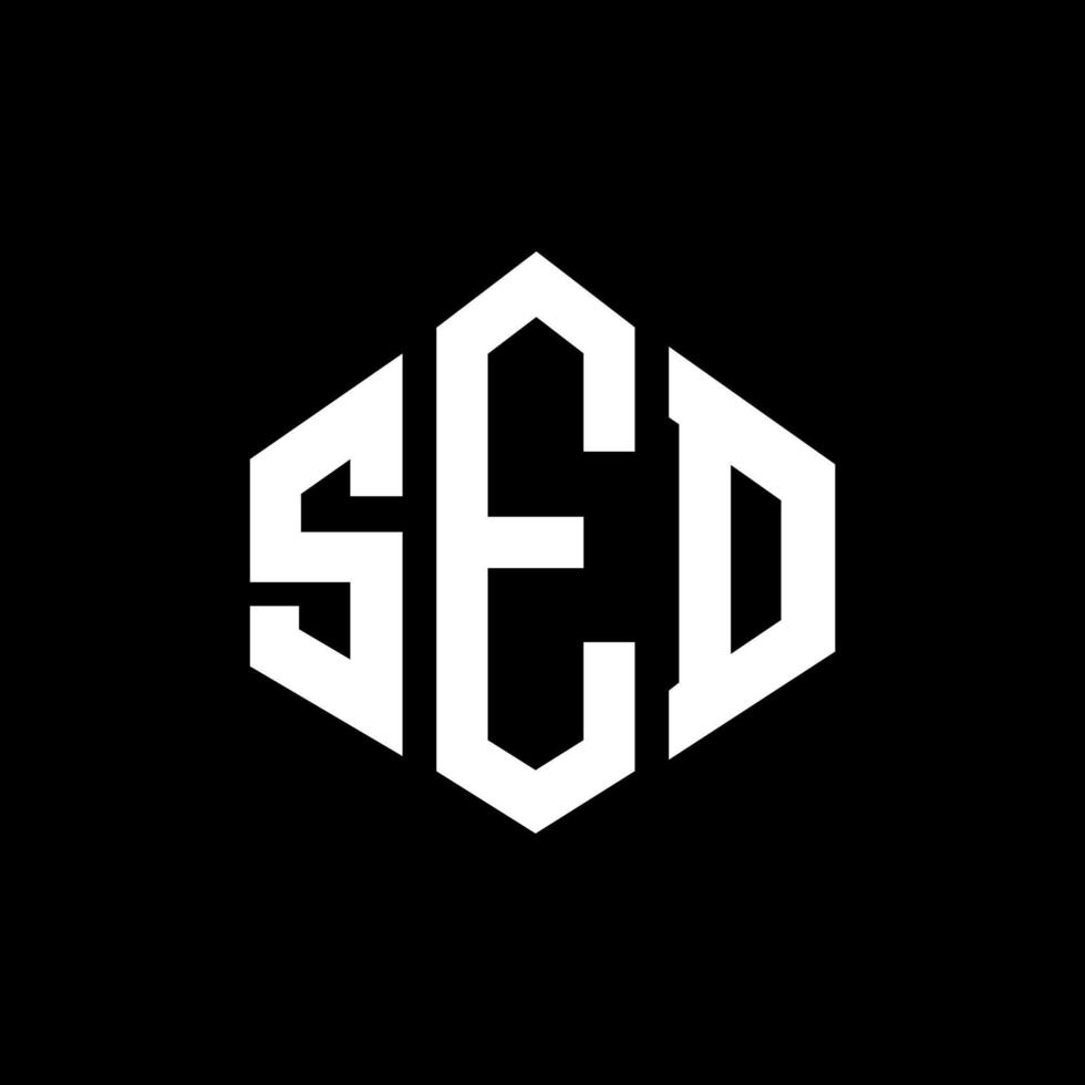 diseño de logotipo de letra sed con forma de polígono. diseño de logotipo en forma de cubo y polígono sed. sed hexagon vector logo plantilla colores blanco y negro. monograma sed, logotipo comercial e inmobiliario.