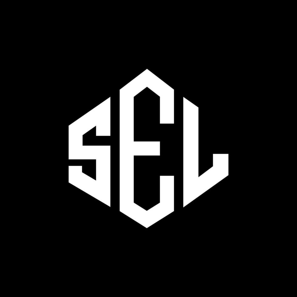 diseño de logotipo de letra sel con forma de polígono. sel diseño de logotipo en forma de polígono y cubo. sel hexágono vector logo plantilla colores blanco y negro. sel monograma, logotipo empresarial e inmobiliario.