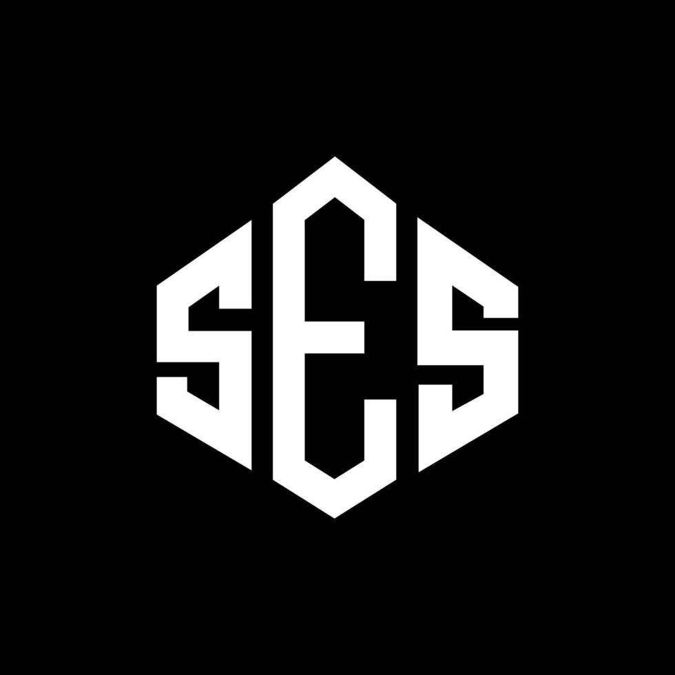 SES letter logo design with polygon shape. SES polygon and cube shape logo design. SES hexagon vector logo template white and black colors. SES monogram, business and real estate logo.