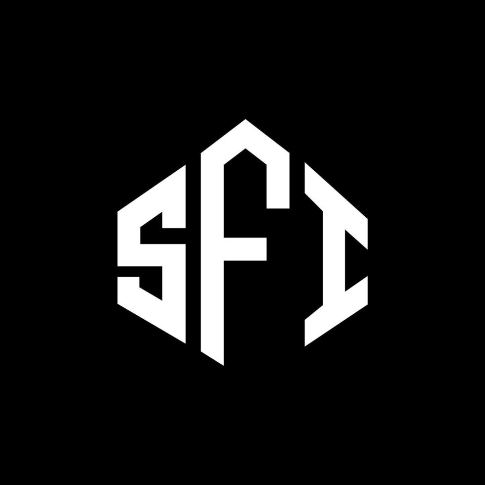 SFI letter logo design with polygon shape. SFI polygon and cube shape logo design. SFI hexagon vector logo template white and black colors. SFI monogram, business and real estate logo.