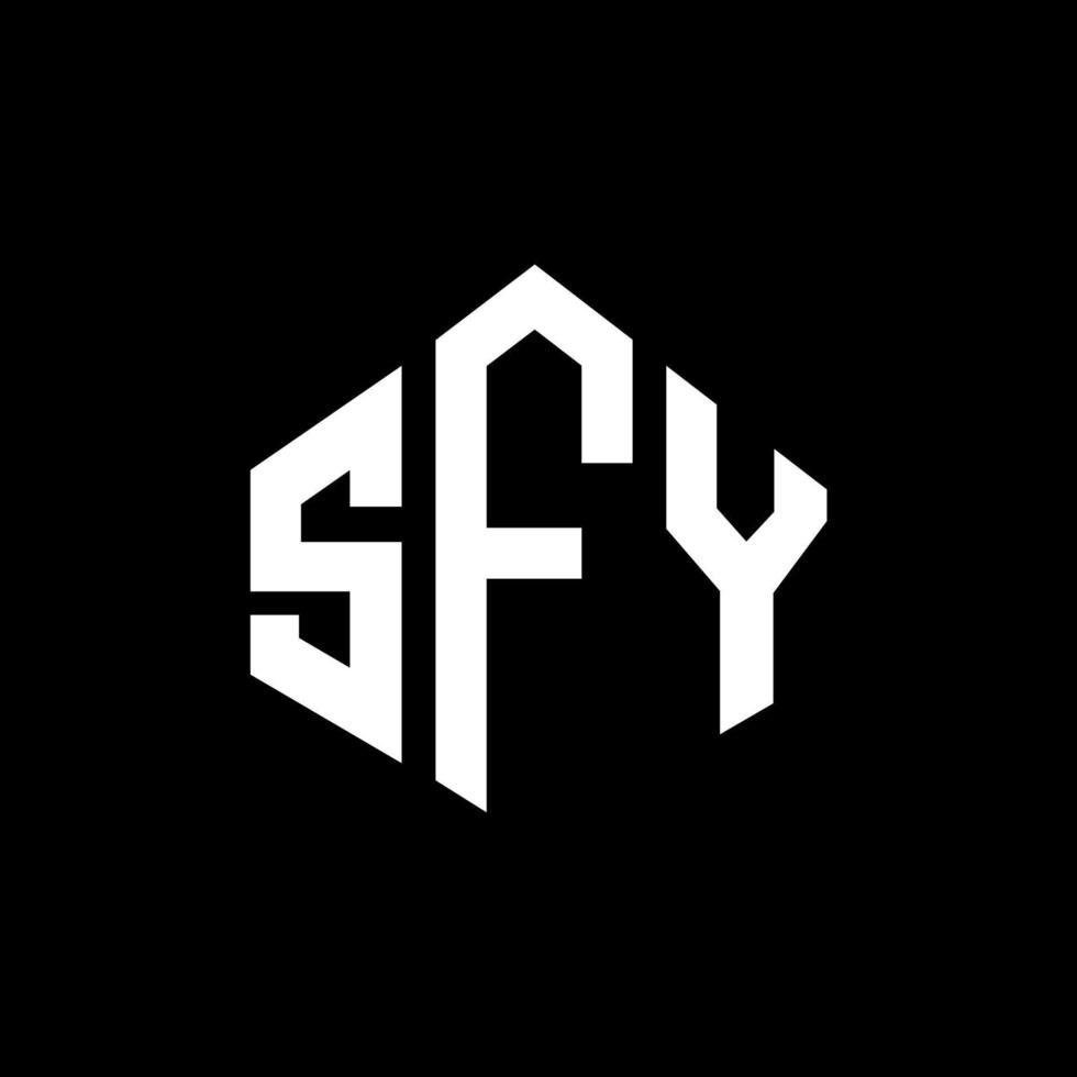 SFY letter logo design with polygon shape. SFY polygon and cube shape logo design. SFY hexagon vector logo template white and black colors. SFY monogram, business and real estate logo.