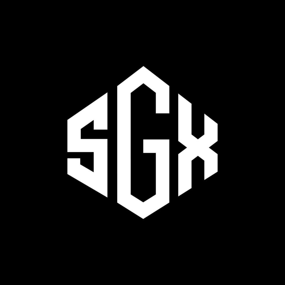 SGX letter logo design with polygon shape. SGX polygon and cube shape logo design. SGX hexagon vector logo template white and black colors. SGX monogram, business and real estate logo.