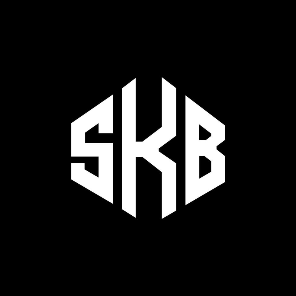 SKB letter logo design with polygon shape. SKB polygon and cube shape logo design. SKB hexagon vector logo template white and black colors. SKB monogram, business and real estate logo.