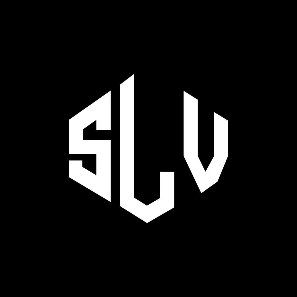 SLV letter logo design with polygon shape. SLV polygon and cube shape logo design. SLV hexagon vector logo template white and black colors. SLV monogram, business and real estate logo.