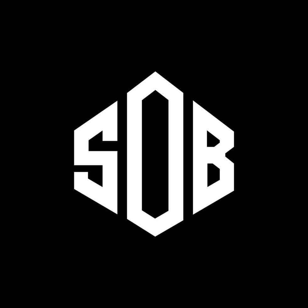 SOB letter logo design with polygon shape. SOB polygon and cube shape logo design. SOB hexagon vector logo template white and black colors. SOB monogram, business and real estate logo.