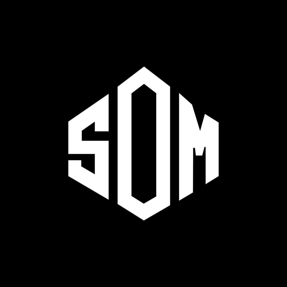 SOM letter logo design with polygon shape. SOM polygon and cube shape logo design. SOM hexagon vector logo template white and black colors. SOM monogram, business and real estate logo.