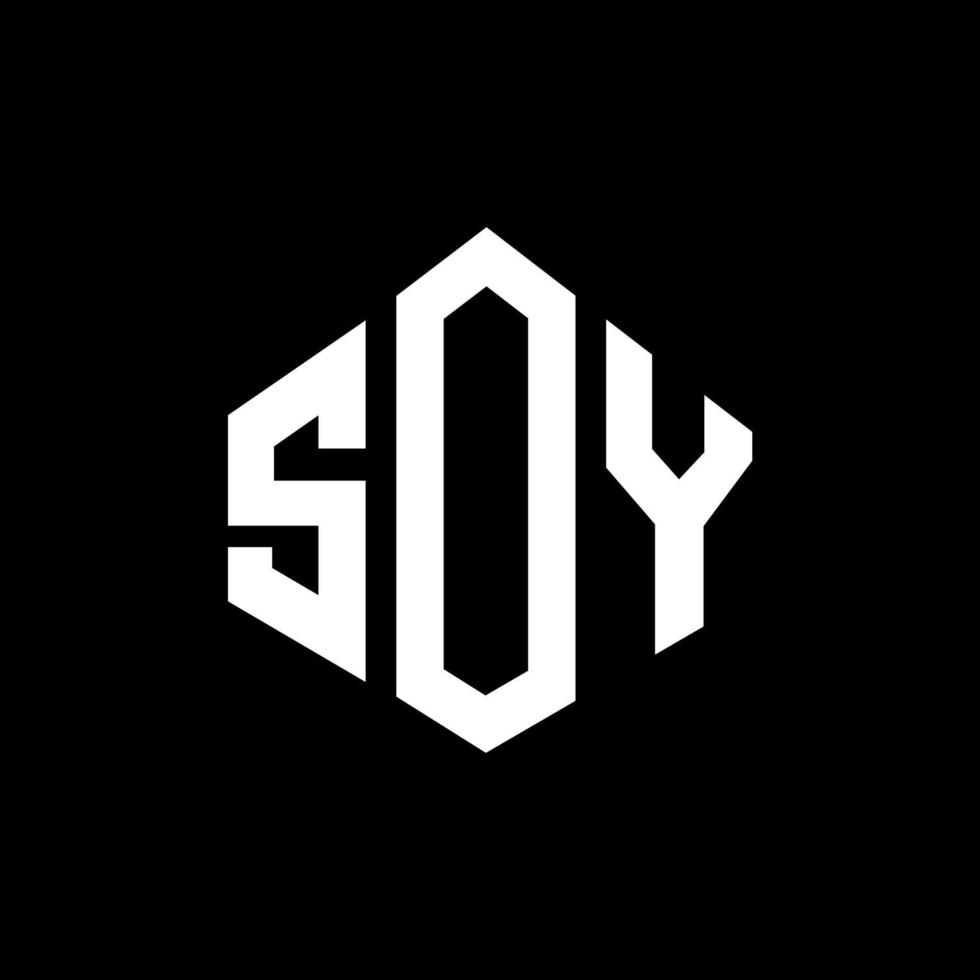 SOY letter logo design with polygon shape. SOY polygon and cube shape logo design. SOY hexagon vector logo template white and black colors. SOY monogram, business and real estate logo.