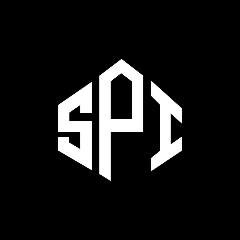 SPI letter logo design with polygon shape. SPI polygon and cube shape logo design. SPI hexagon vector logo template white and black colors. SPI monogram, business and real estate logo.