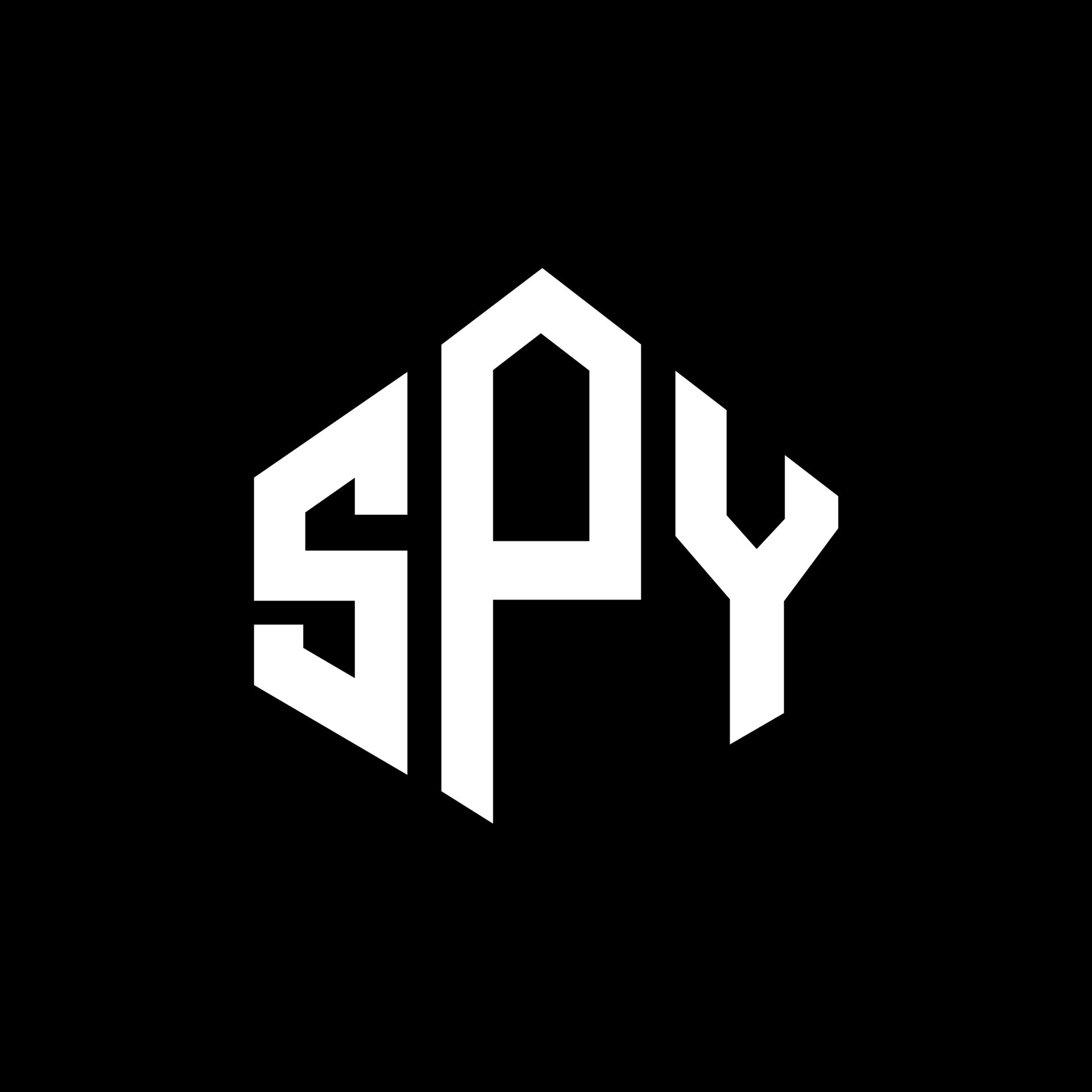 SPY letter logo design with polygon shape. SPY polygon and cube shape ...
