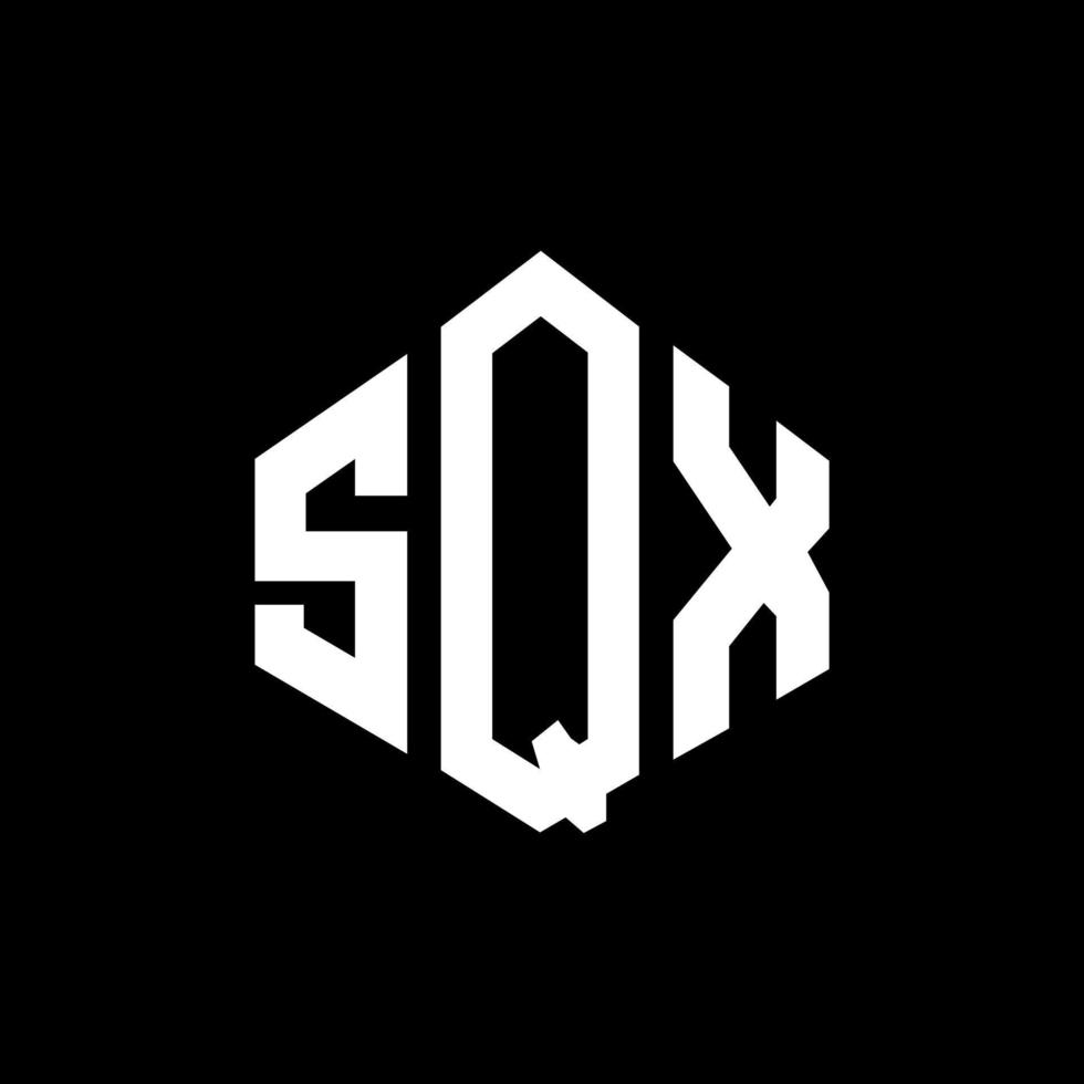 diseño de logotipo de letra sqx con forma de polígono. Diseño de logotipo en forma de cubo y polígono sqx. Plantilla de logotipo vectorial hexagonal sqx colores blanco y negro. Monograma sqx, logotipo empresarial y inmobiliario. vector