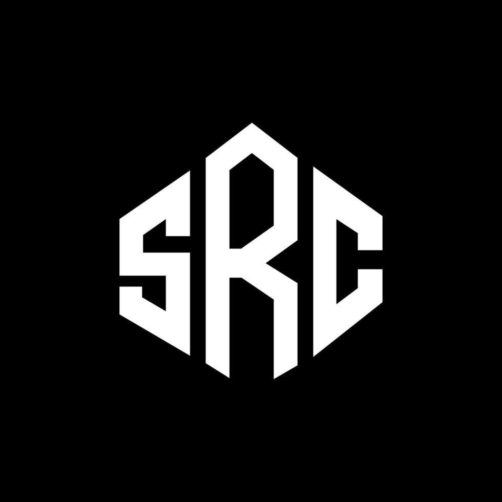 diseño de logotipo de letra src con forma de polígono. Diseño de logotipo en forma de cubo y polígono src. plantilla de logotipo vectorial hexagonal src colores blanco y negro. monograma src, logotipo empresarial y inmobiliario. vector