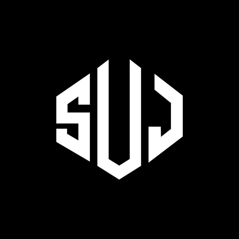 diseño de logotipo de letra suj con forma de polígono. suj polígono y diseño de logotipo en forma de cubo. suj hexágono vector logo plantilla colores blanco y negro. monograma suj, logotipo comercial e inmobiliario.