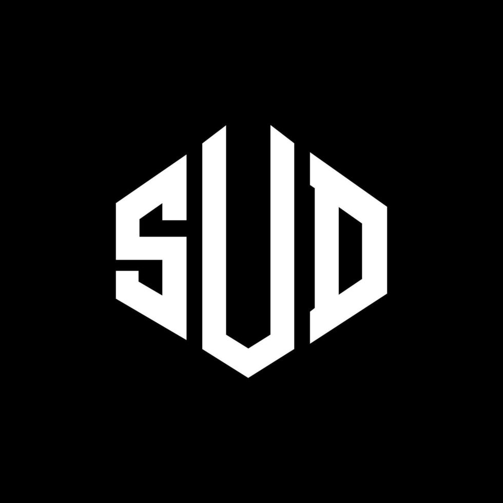 diseño de logotipo de letra sud con forma de polígono. sud polígono y diseño de logotipo en forma de cubo. sud hexágono vector logo plantilla colores blanco y negro. sud monograma, logotipo comercial e inmobiliario.