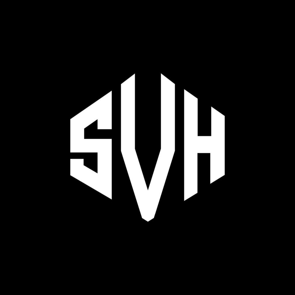 SVH letter logo design with polygon shape. SVH polygon and cube shape logo design. SVH hexagon vector logo template white and black colors. SVH monogram, business and real estate logo.