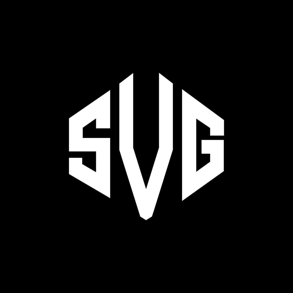 SVG letter logo design with polygon shape. SVG polygon and cube shape logo design. SVG hexagon vector logo template white and black colors. SVG monogram, business and real estate logo.