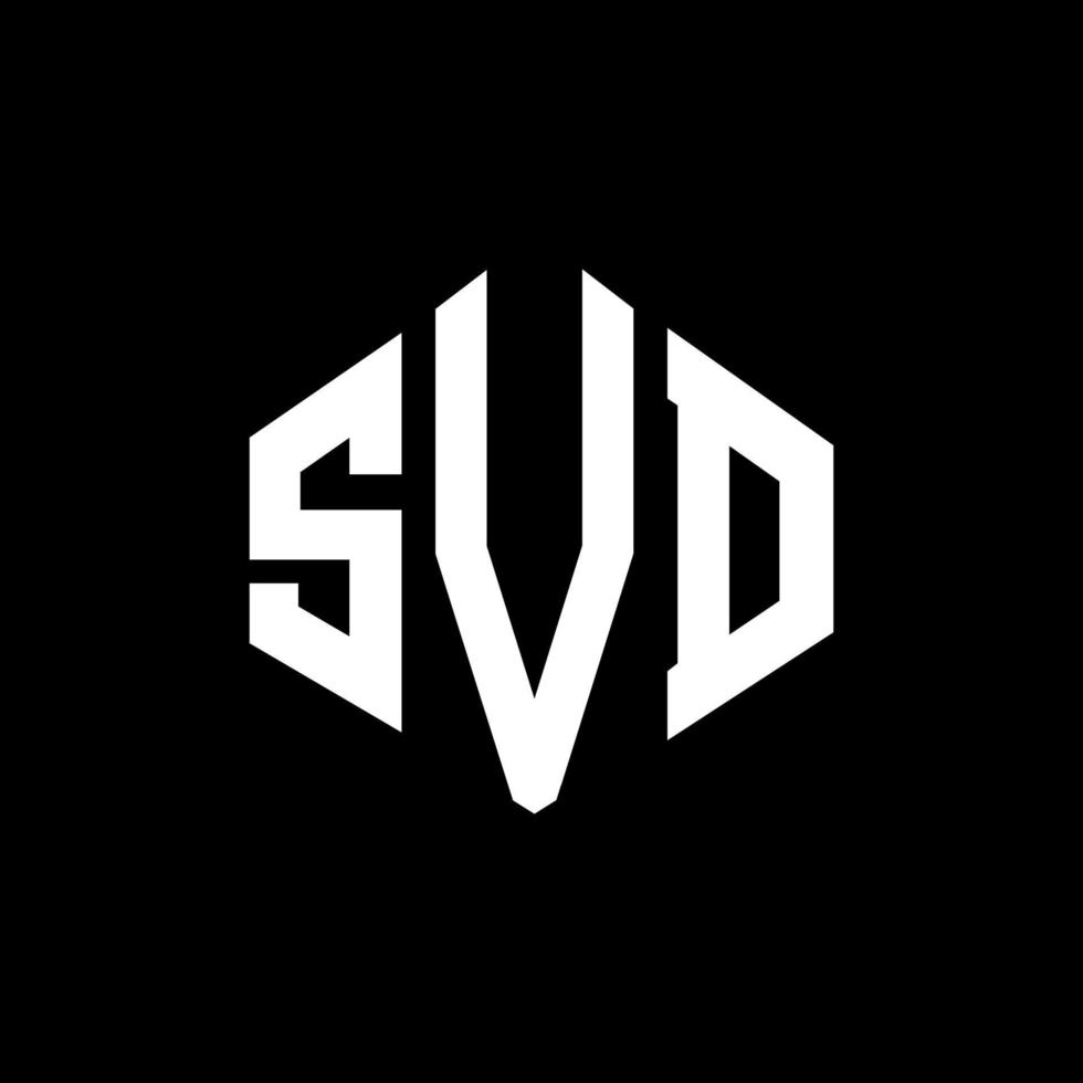 SVD letter logo design with polygon shape. SVD polygon and cube shape logo design. SVD hexagon vector logo template white and black colors. SVD monogram, business and real estate logo.