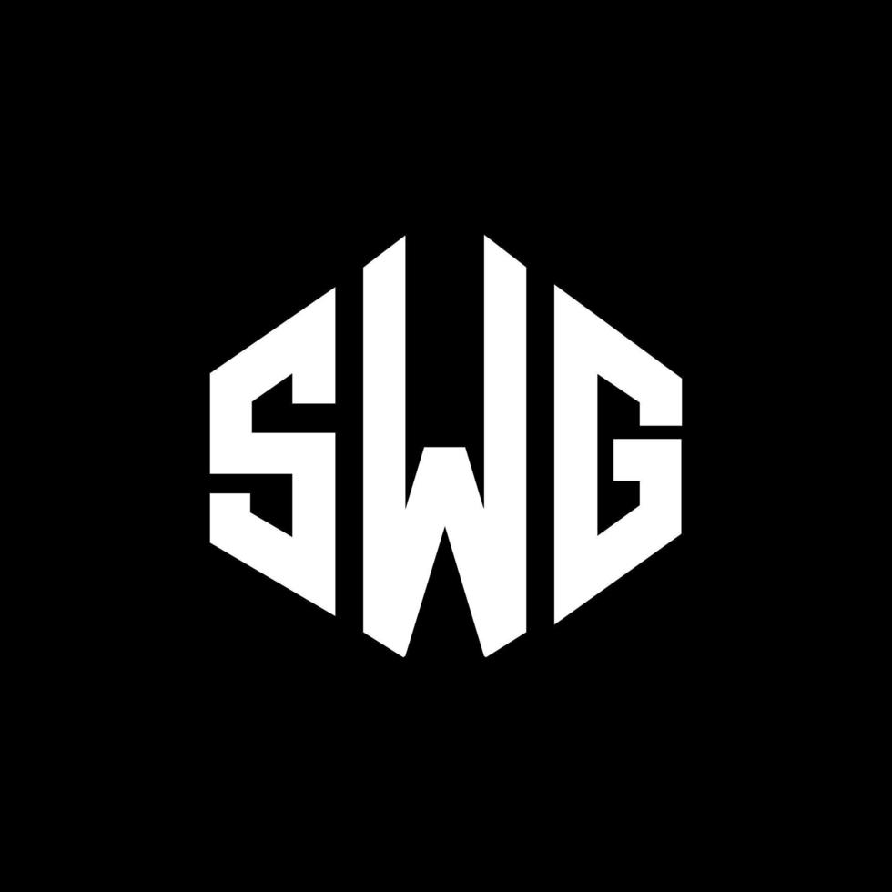 SWG letter logo design with polygon shape. SWG polygon and cube shape logo design. SWG hexagon vector logo template white and black colors. SWG monogram, business and real estate logo.