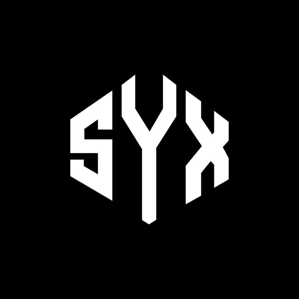 diseño de logotipo de letra syx con forma de polígono. diseño de logotipo en forma de cubo y polígono syx. plantilla de logotipo vectorial hexagonal syx colores blanco y negro. monograma syx, logotipo empresarial y inmobiliario. vector