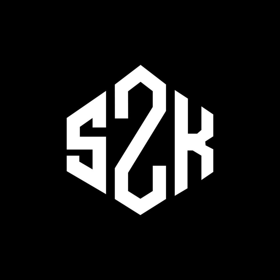 SZK letter logo design with polygon shape. SZK polygon and cube shape logo design. SZK hexagon vector logo template white and black colors. SZK monogram, business and real estate logo.