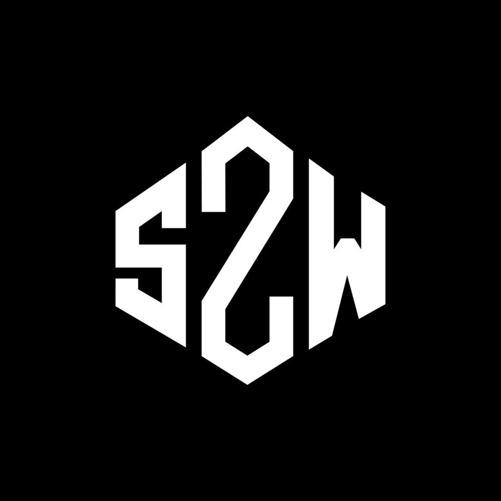 SZW letter logo design with polygon shape. SZW polygon and cube shape logo design. SZW hexagon vector logo template white and black colors. SZW monogram, business and real estate logo.