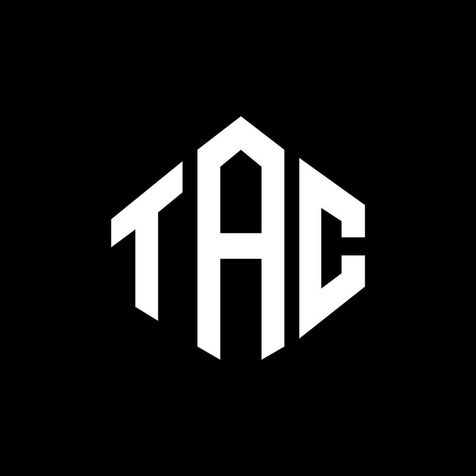 diseño de logotipo de letra tac con forma de polígono. diseño de logotipo en forma de cubo y polígono tac. tac hexágono vector logo plantilla colores blanco y negro. monograma tac, logotipo comercial e inmobiliario.